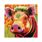 Colorful Warthog Portrait - Savanna Animal Art Poster Poster - Blululi