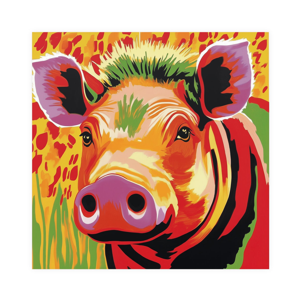 Colorful Warthog Portrait - Savanna Animal Art Poster Poster - Blululi