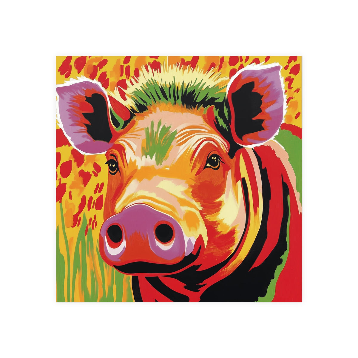 Colorful Warthog Portrait - Savanna Animal Art Poster Poster - Blululi
