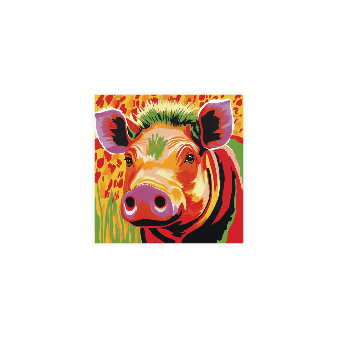 Colorful Warthog Portrait - Savanna Animal Art Poster Poster - Blululi