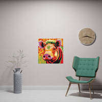 Colorful Warthog Portrait - Savanna Animal Art Poster Poster - Blululi