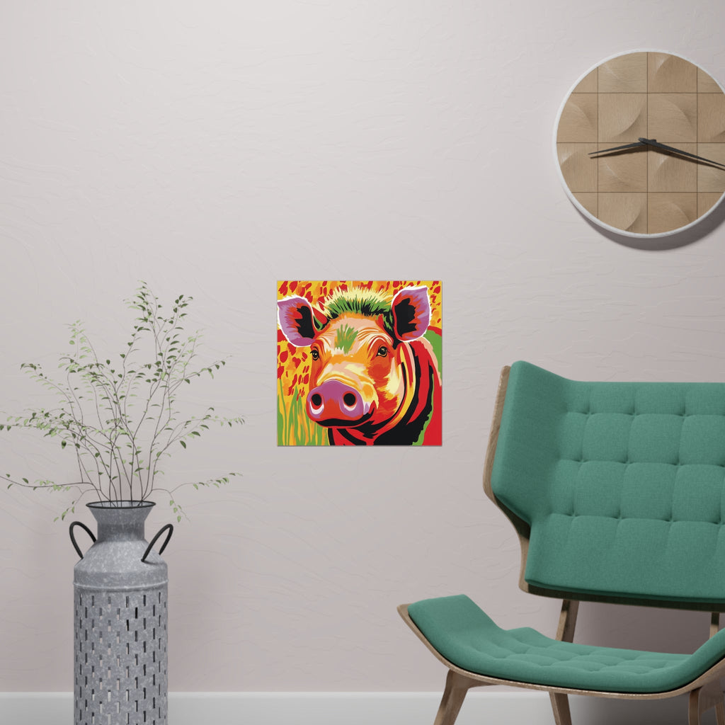 Colorful Warthog Portrait - Savanna Animal Art Poster Poster - Blululi