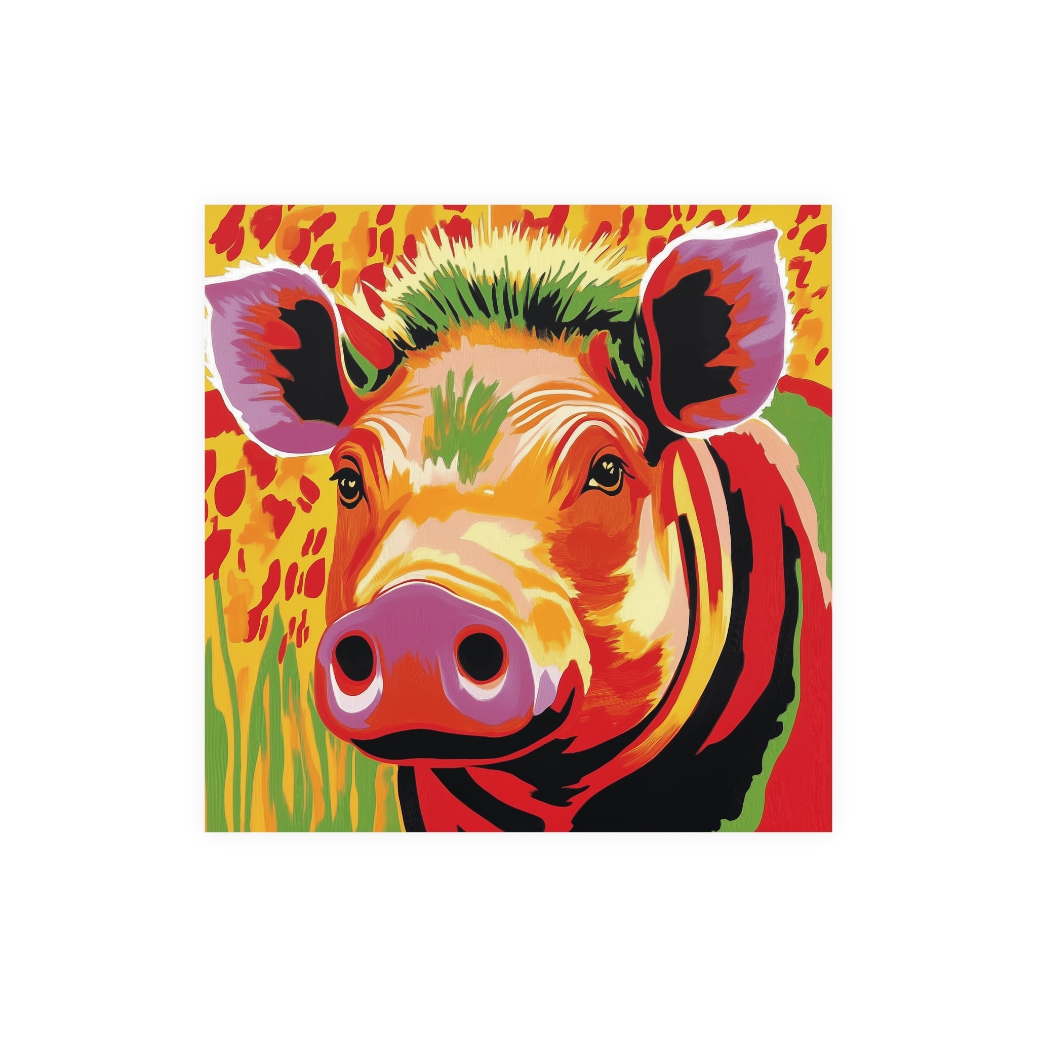 Colorful Warthog Portrait - Savanna Animal Art Poster Poster - Blululi