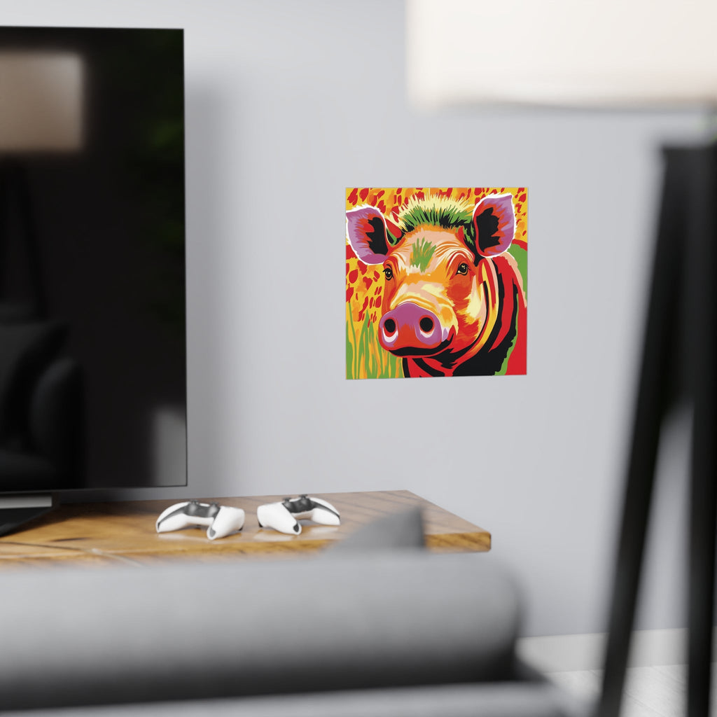 Colorful Warthog Portrait - Savanna Animal Art Poster Poster - Blululi