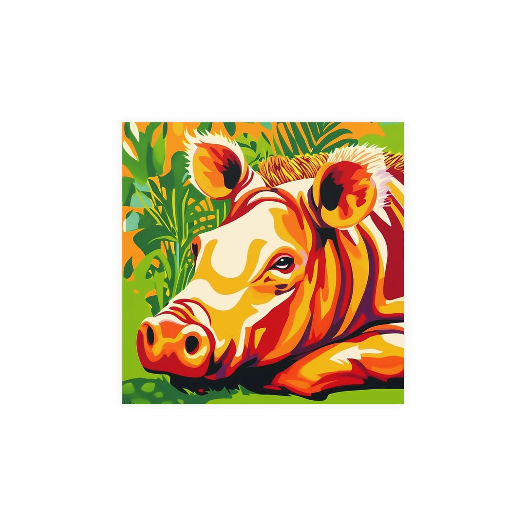 Colorful Wild Boar Jungle Poster Art Print Warthog Poster - Blululi