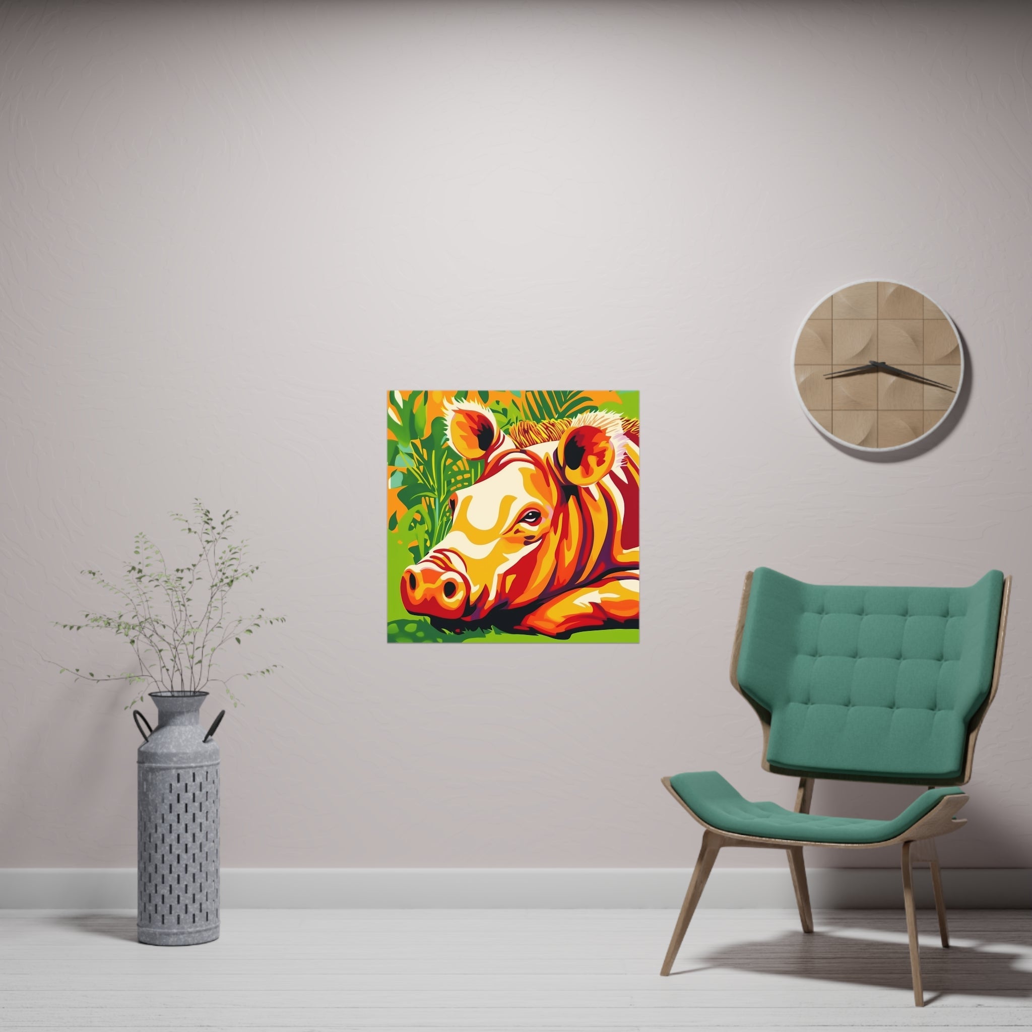 Colorful Wild Boar Jungle Poster Art Print Warthog Poster - Blululi