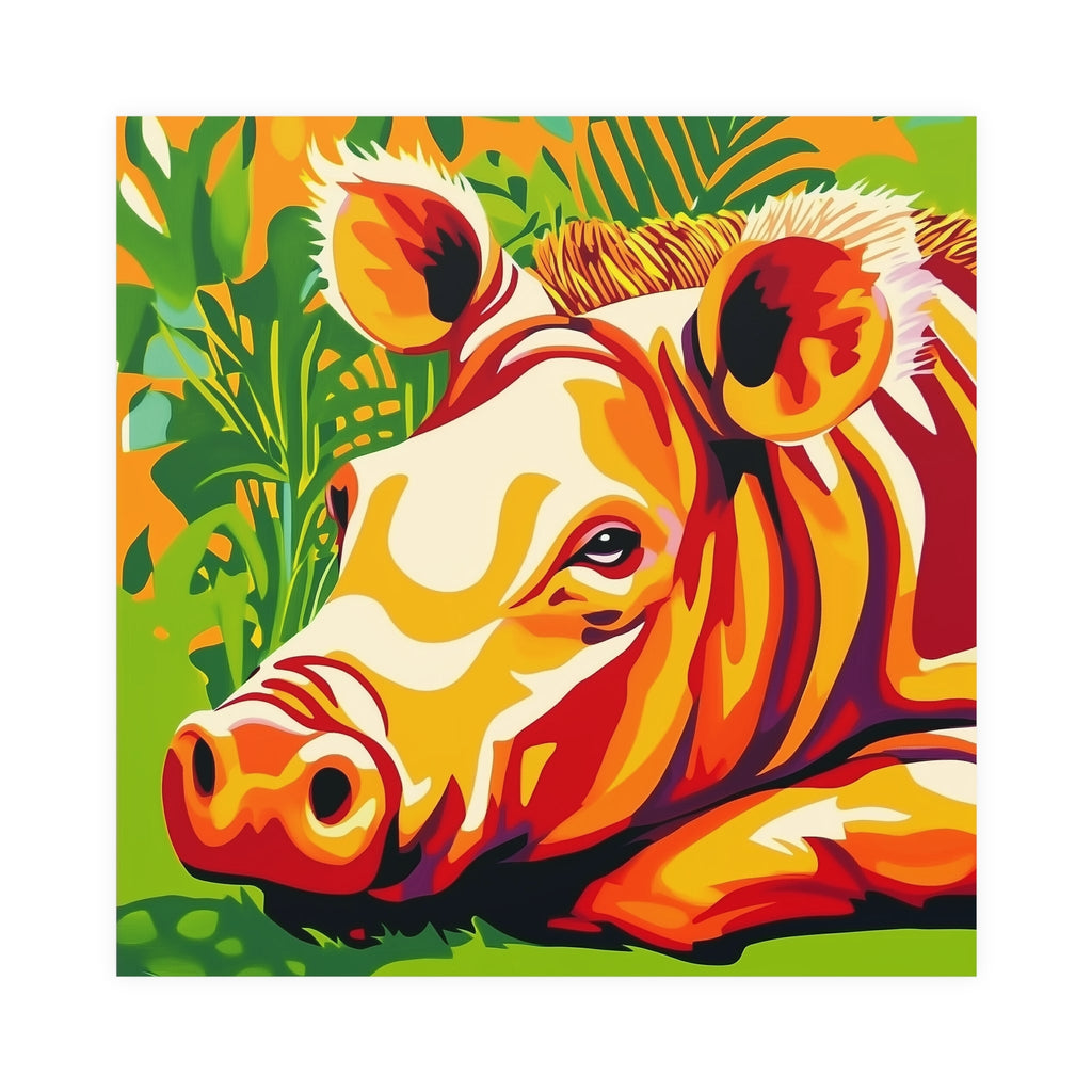 Colorful Wild Boar Jungle Poster Art Print Warthog Poster - Blululi