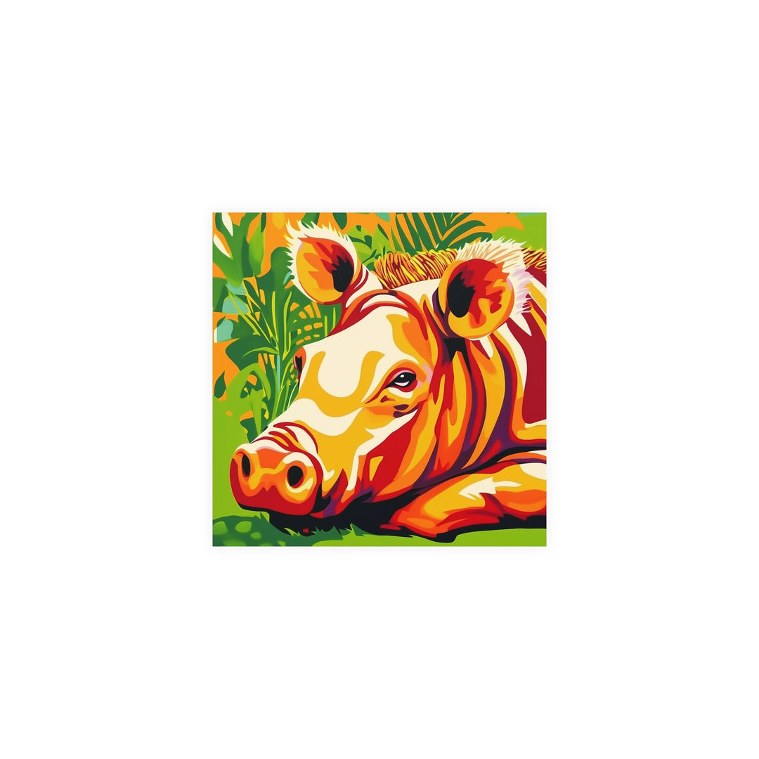 Colorful Wild Boar Jungle Poster Art Print Warthog Poster - Blululi