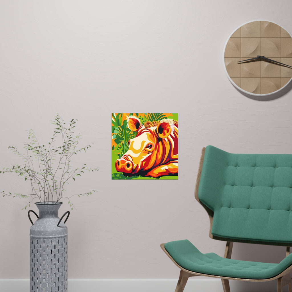 Colorful Wild Boar Jungle Poster Art Print Warthog Poster - Blululi