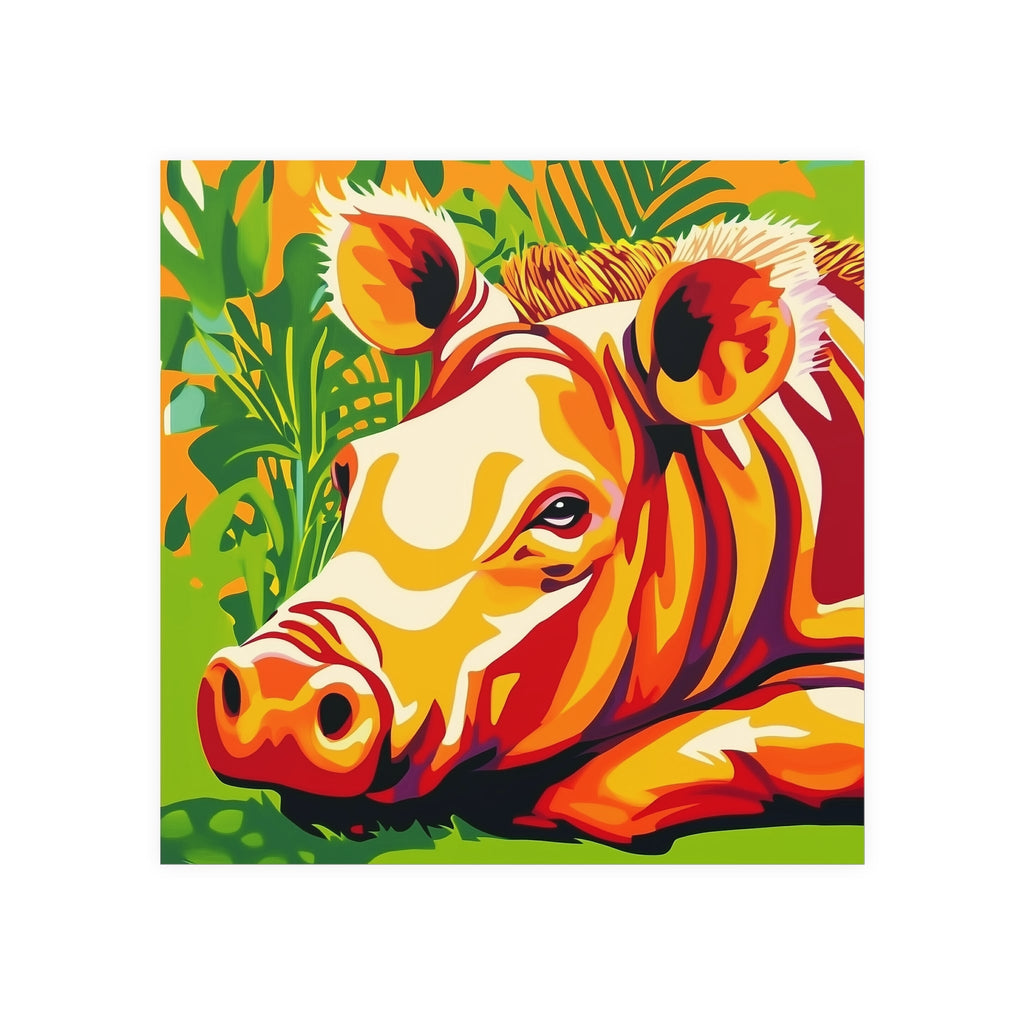 Colorful Wild Boar Jungle Poster Art Print Warthog Poster - Blululi