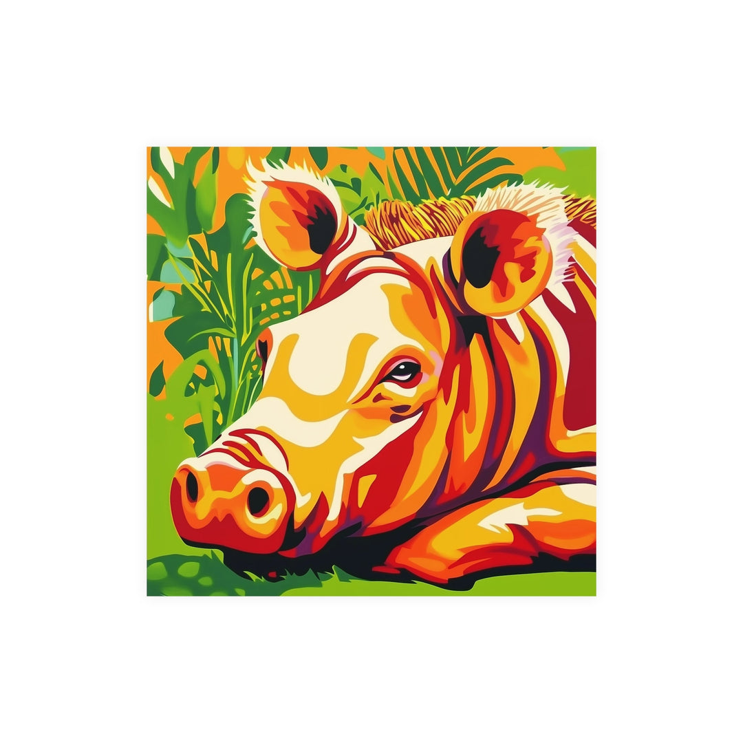 Colorful Wild Boar Jungle Poster Art Print Warthog Poster - Blululi