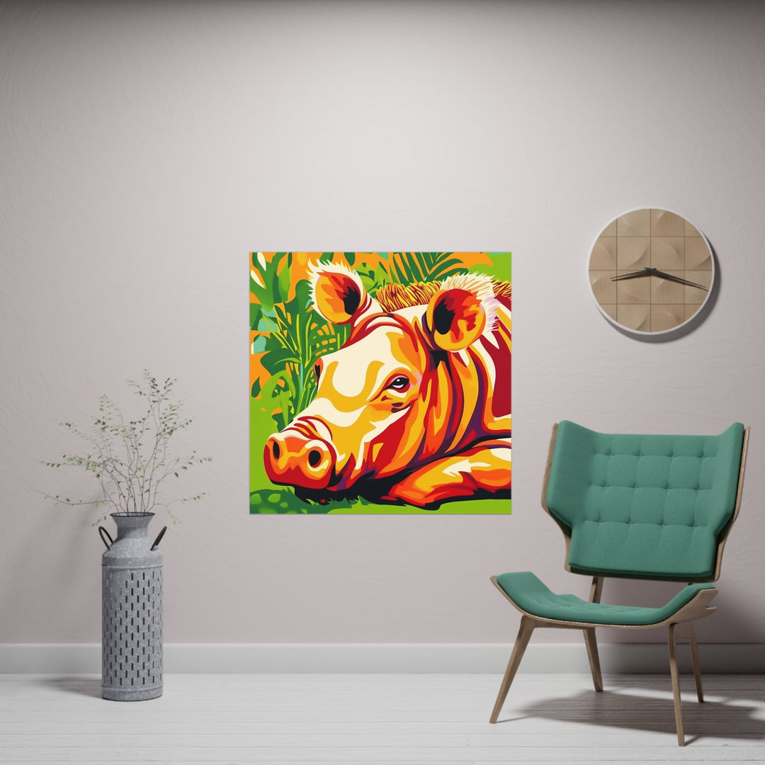 Colorful Wild Boar Jungle Poster Art Print Warthog Poster - Blululi