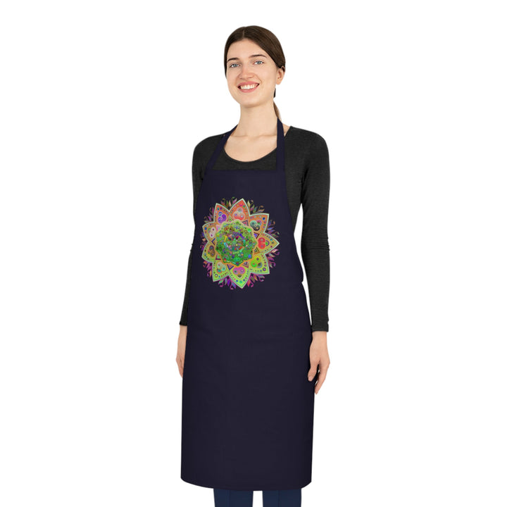 Custom Cotton Apron with Hand - Drawn Mandalas - Perfect for Chefs and Home Cooks - Blululi