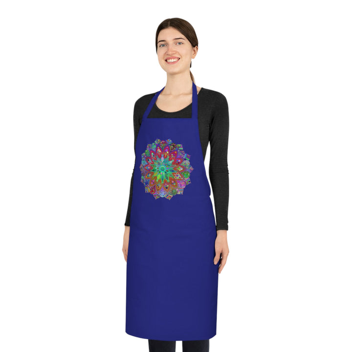 Custom Cotton Apron with Hand - Drawn Mandalas - Perfect for Chefs and Home Cooks - Blululi