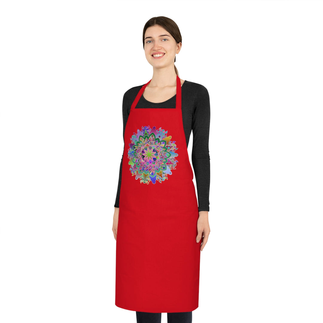 Custom Cotton Apron with Hand - Drawn Mandalas - Perfect for Chefs and Home Cooks - Blululi