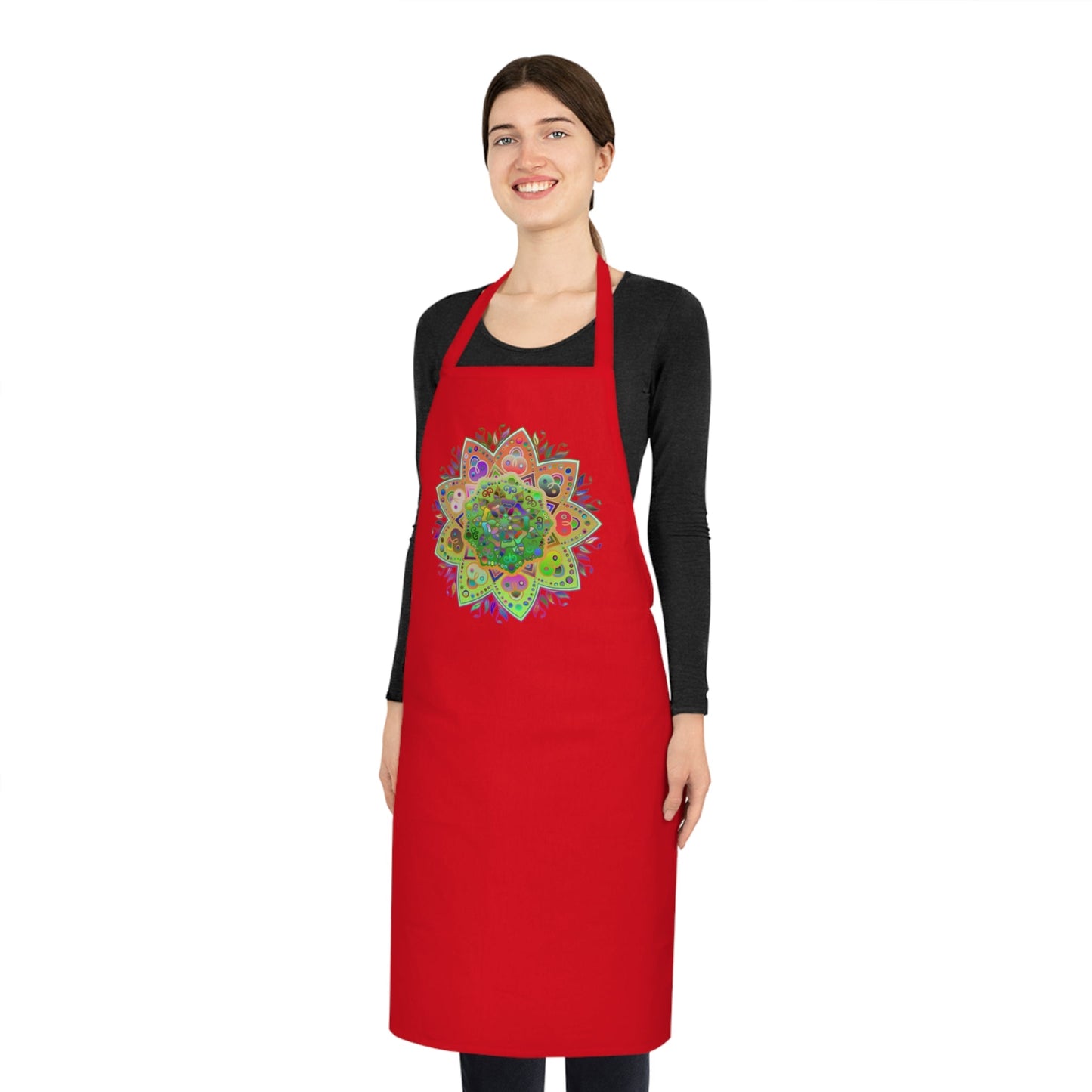 Custom Cotton Apron with Hand - Drawn Mandalas - Perfect for Chefs and Home Cooks - Blululi