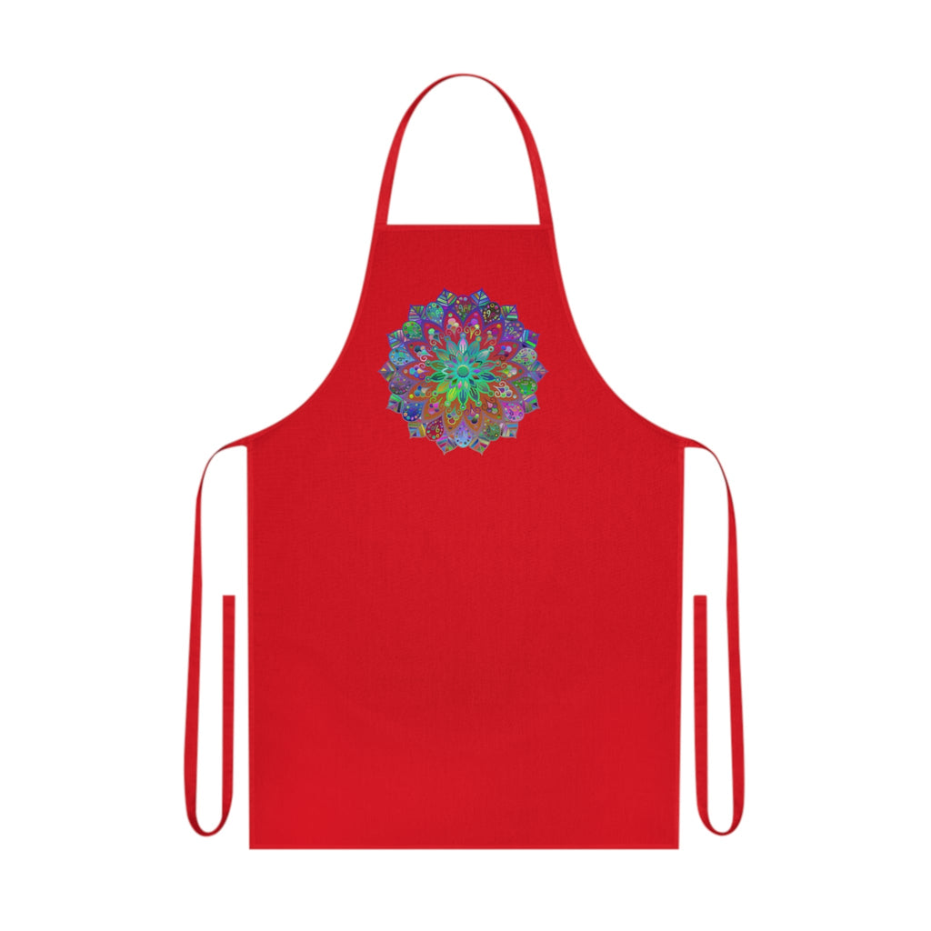 Custom Cotton Apron with Hand - Drawn Mandalas - Perfect for Chefs and Home Cooks - Blululi