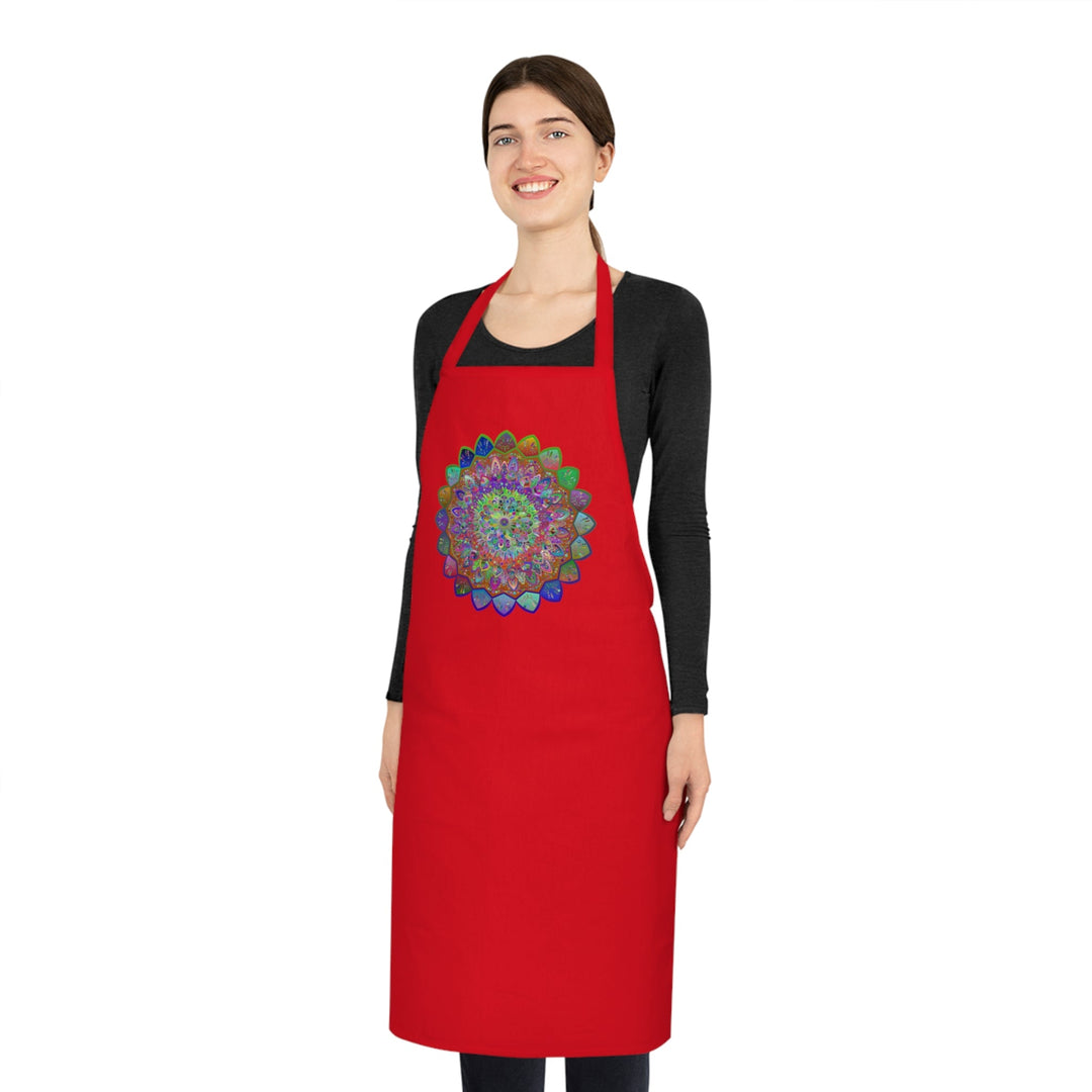 Custom Cotton Apron with Hand - Drawn Mandalas - Perfect for Chefs and Home Cooks - Blululi