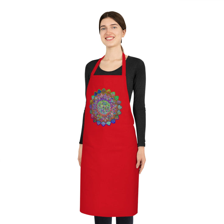 Custom Cotton Apron with Hand - Drawn Mandalas - Perfect for Chefs and Home Cooks - Blululi