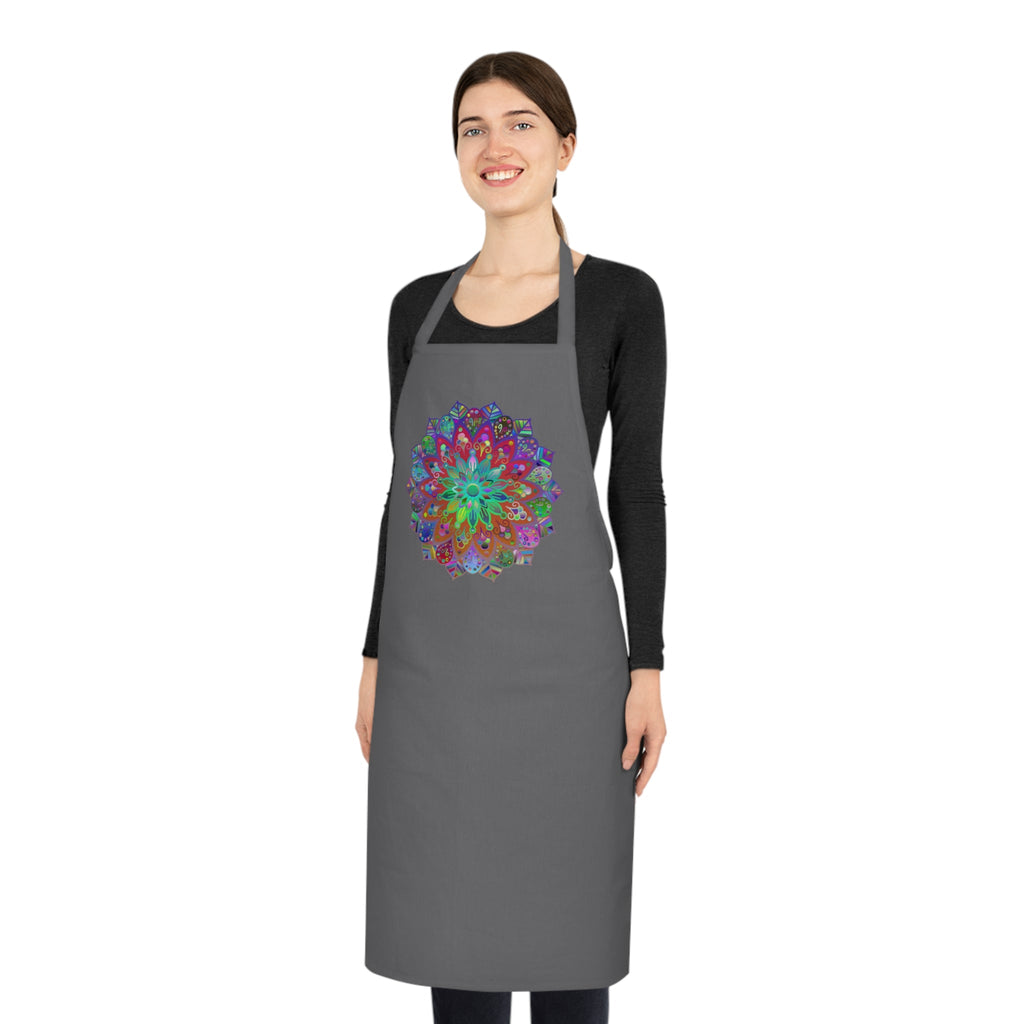 Custom Cotton Apron with Hand - Drawn Mandalas - Perfect for Chefs and Home Cooks - Blululi