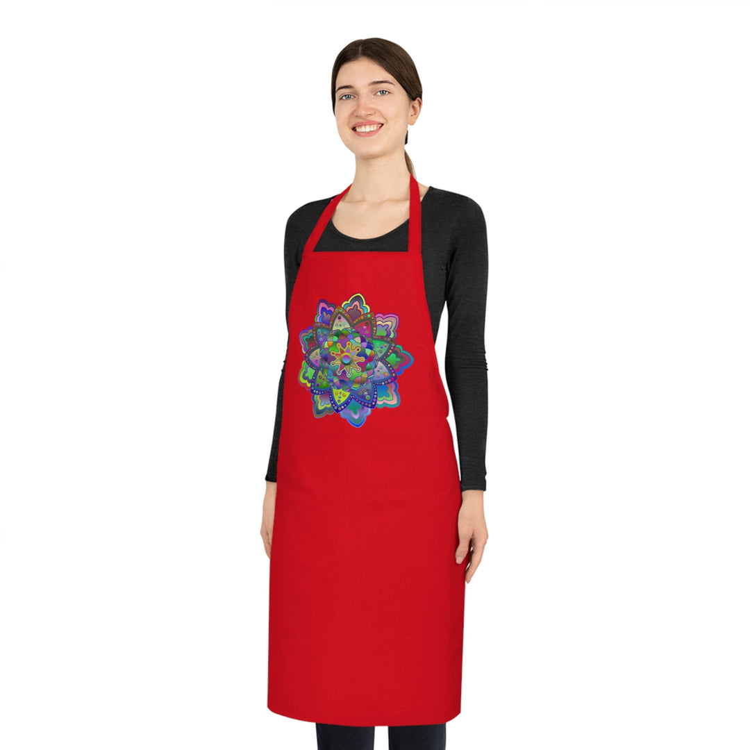 Custom Cotton Apron with Hand - Drawn Mandalas - Perfect for Chefs and Home Cooks - Blululi