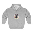 Cute Black Kitten Flower Hoodie Hoodie - Blululi
