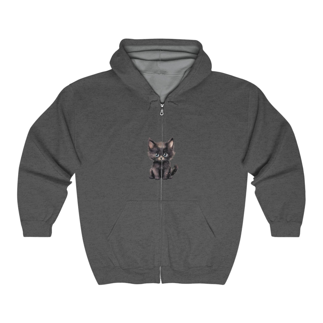 Cute Kitten Hoodie - Black & Gray Hoodie - Blululi