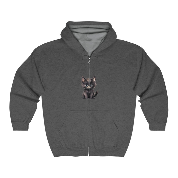 Cute Kitten Hoodie - Black & Gray Hoodie - Blululi