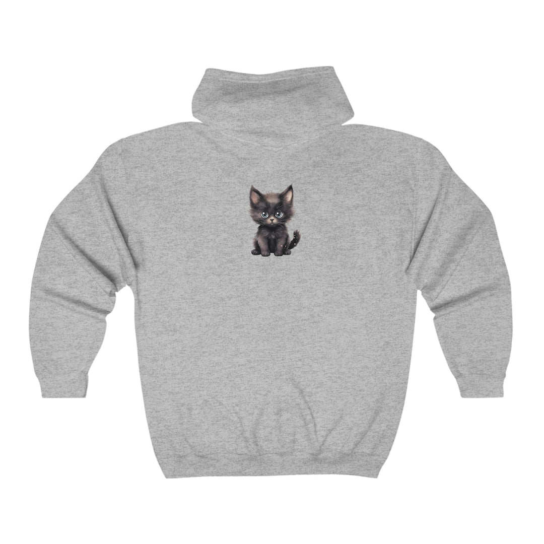 Cute Kitten Hoodie - Black & Gray Hoodie - Blululi