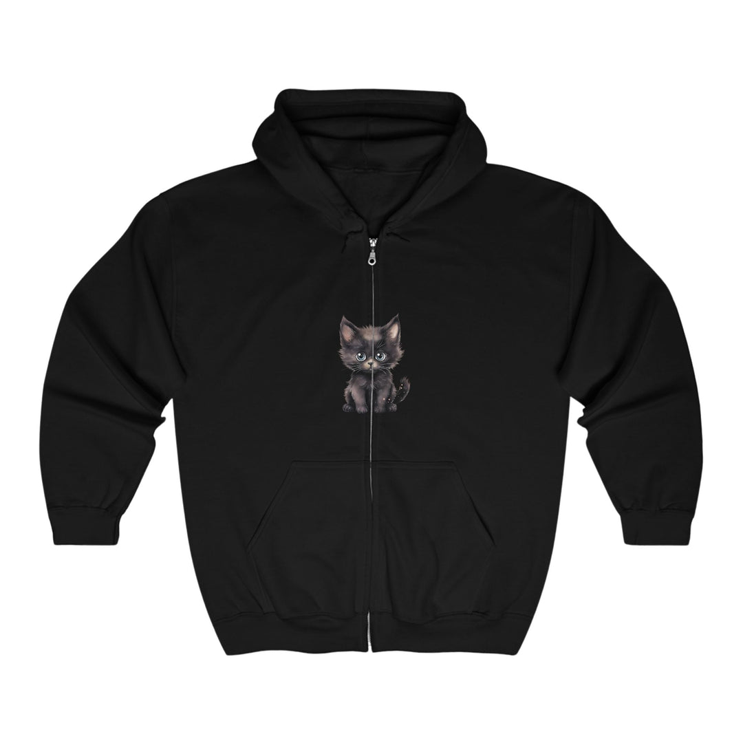 Cute Kitten Hoodie - Black & Gray Hoodie - Blululi