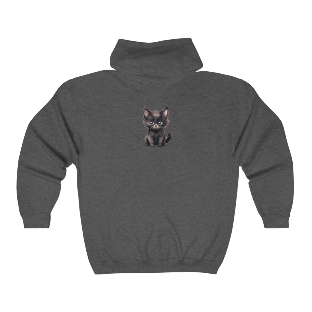 Cute Kitten Hoodie - Black & Gray Hoodie - Blululi