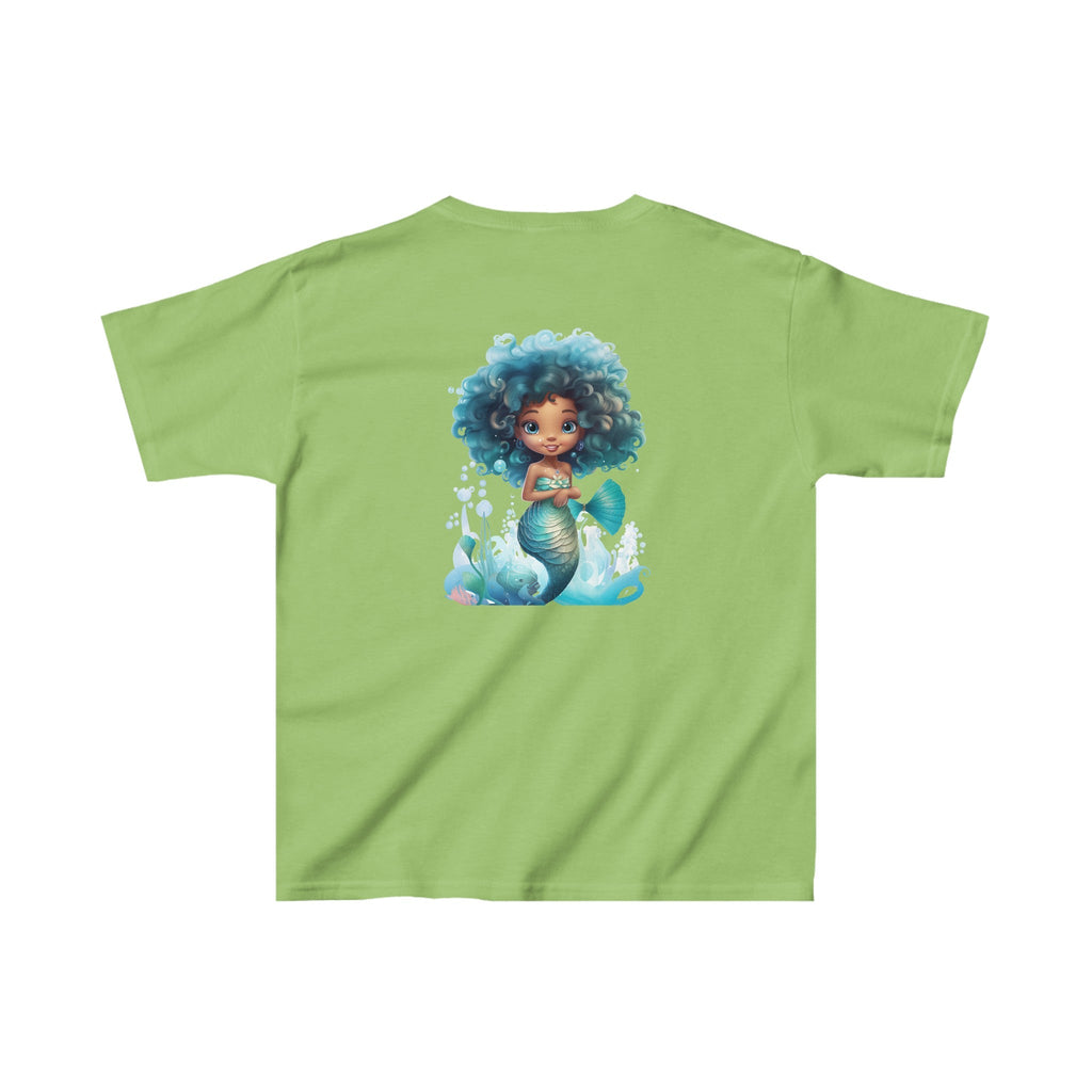 Cute Mermaid Design Kids Heavy Cotton™ Tee - Perfect for Little Mermaid Lovers and Ocean Explorers! - Blululi