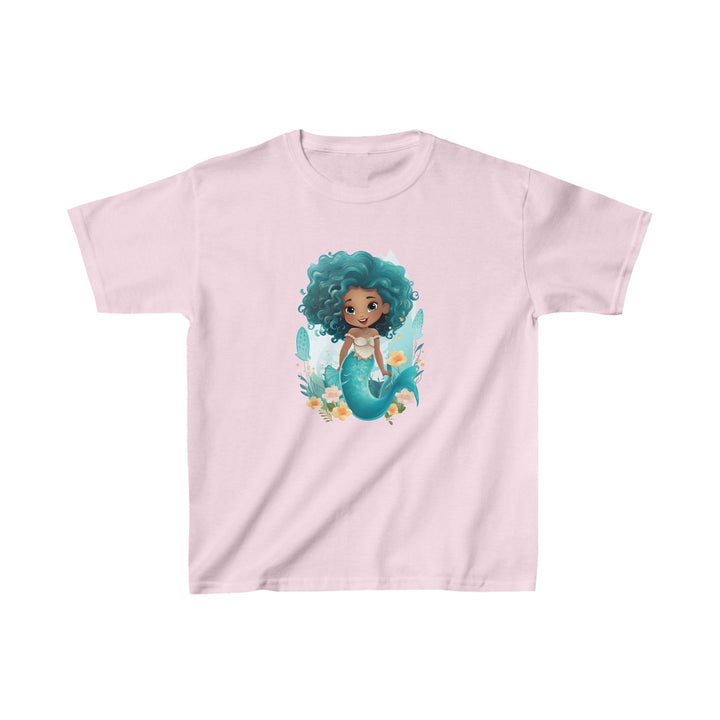 Cute Mermaid Design Kids Heavy Cotton™ Tee - Perfect for Little Mermaid Lovers and Ocean Explorers! - Blululi