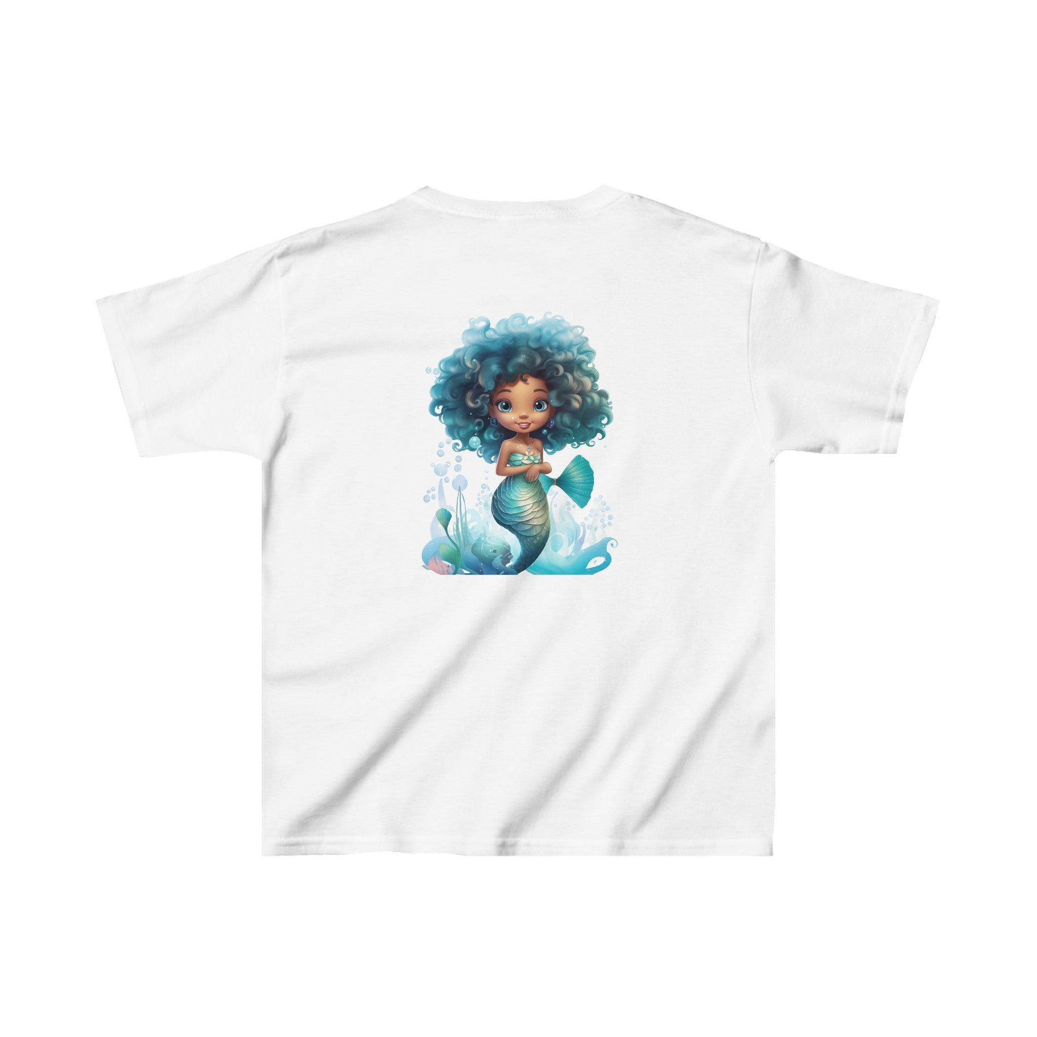 Cute Mermaid Design Kids Heavy Cotton™ Tee - Perfect for Little Mermaid Lovers and Ocean Explorers! - Blululi