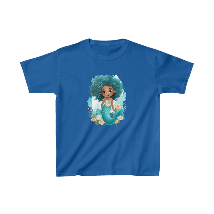 Cute Mermaid Design Kids Heavy Cotton™ Tee - Perfect for Little Mermaid Lovers and Ocean Explorers! - Blululi