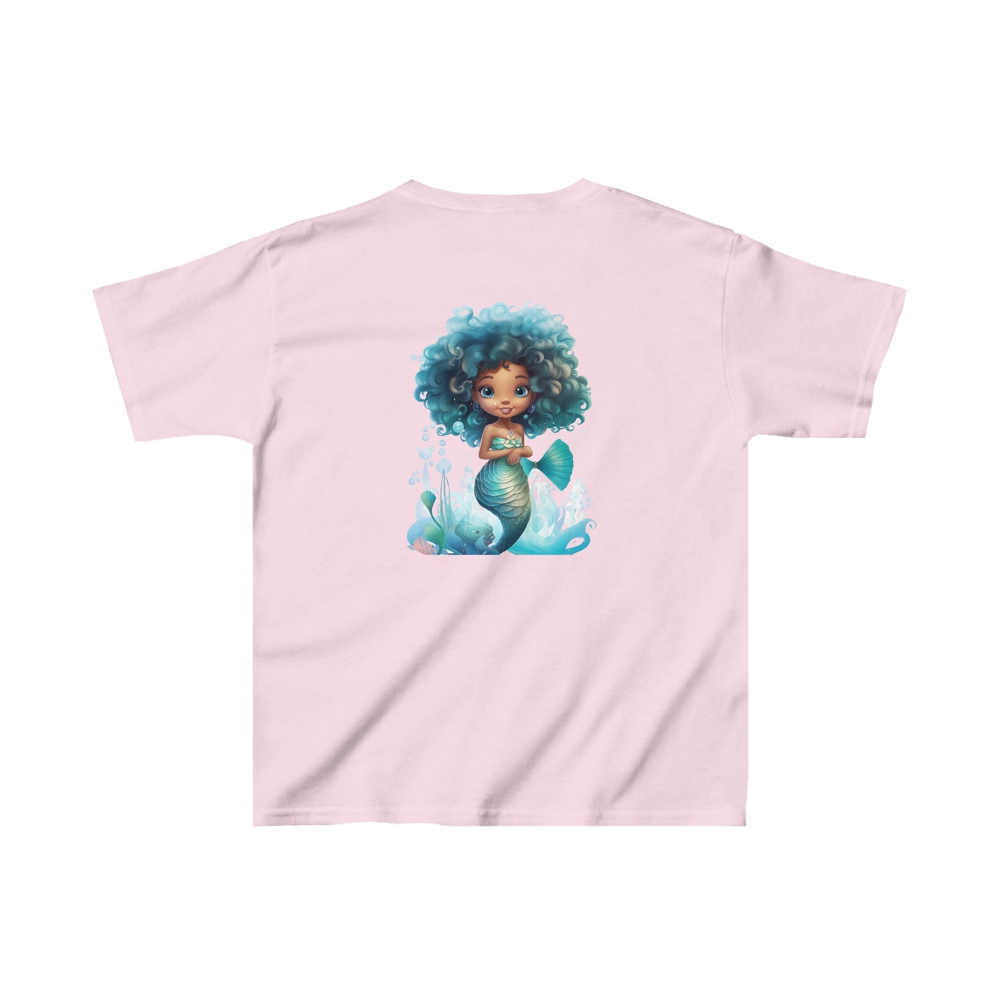 Cute Mermaid Design Kids Heavy Cotton™ Tee - Perfect for Little Mermaid Lovers and Ocean Explorers! - Blululi