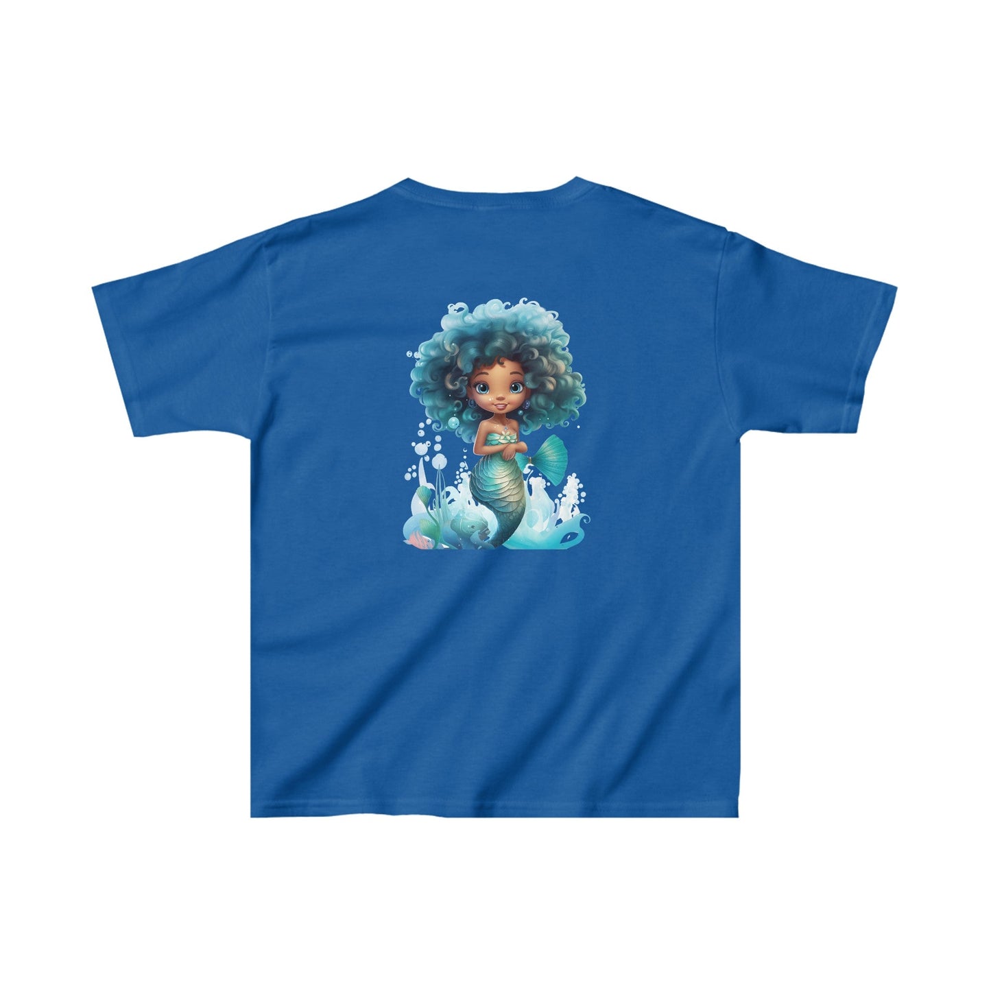 Cute Mermaid Design Kids Heavy Cotton™ Tee - Perfect for Little Mermaid Lovers and Ocean Explorers! - Blululi