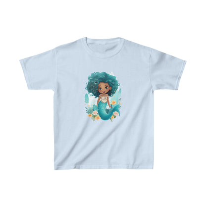 Cute Mermaid Design Kids Heavy Cotton™ Tee - Perfect for Little Mermaid Lovers and Ocean Explorers! - Blululi