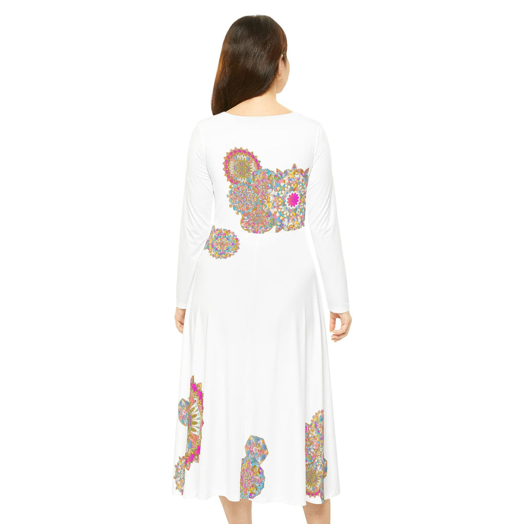 Dance Dress with Hand Drawn Mandala Art All Over Prints - Blululi