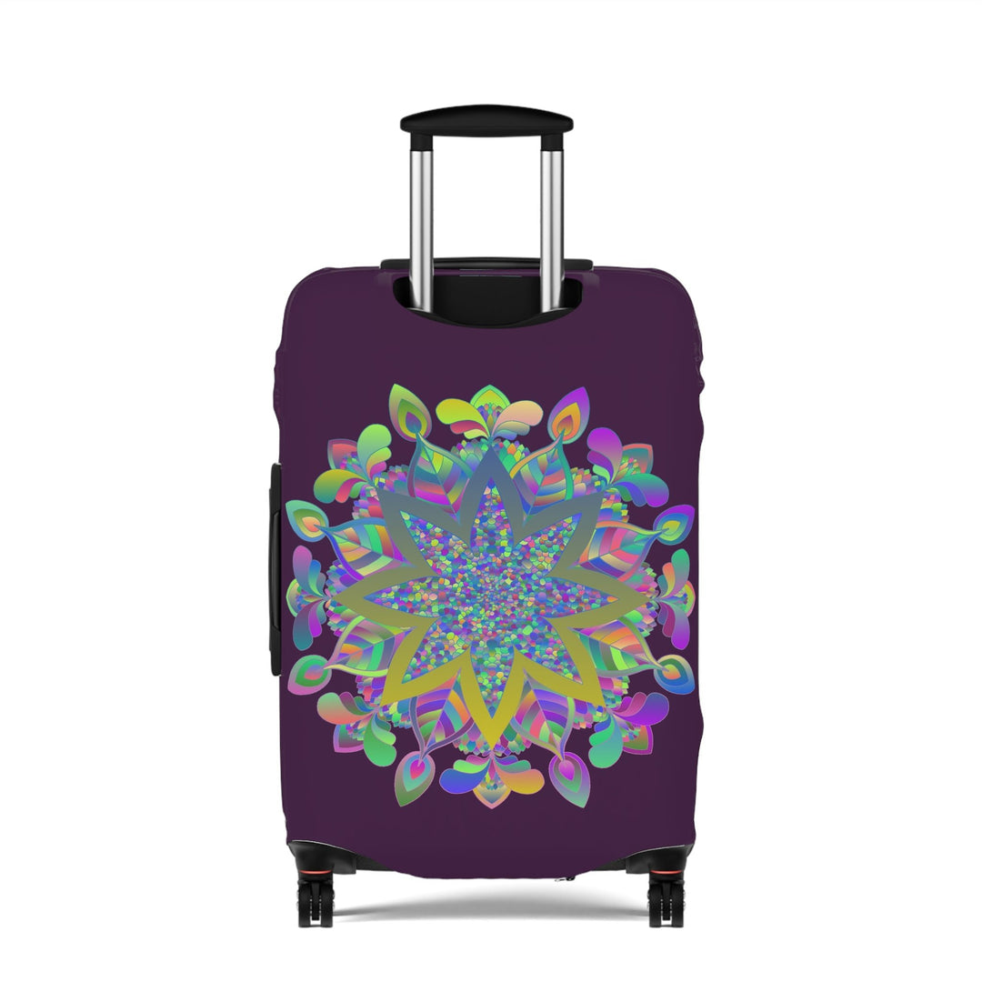 Dark Plum Flower Mandala Luggage Cover Accessories - Blululi