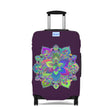 Dark Plum Flower Mandala Luggage Cover Accessories - Blululi