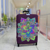 Dark Plum Flower Mandala Luggage Cover Accessories - Blululi