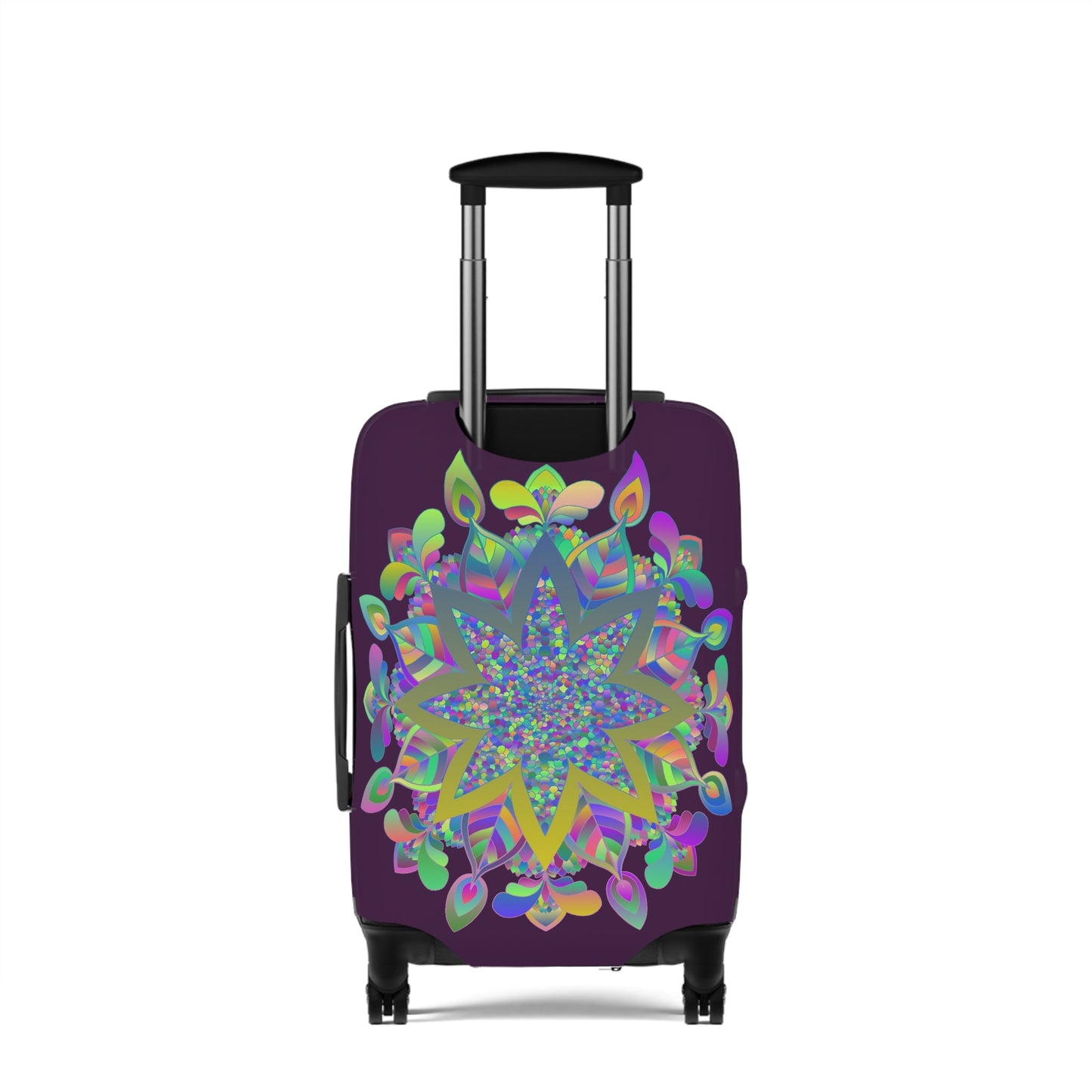 Dark Plum Flower Mandala Luggage Cover Accessories - Blululi