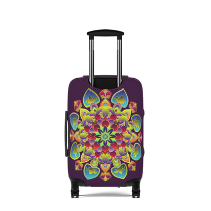 Dark Plum Mandala Luggage Cover Accessories - Blululi