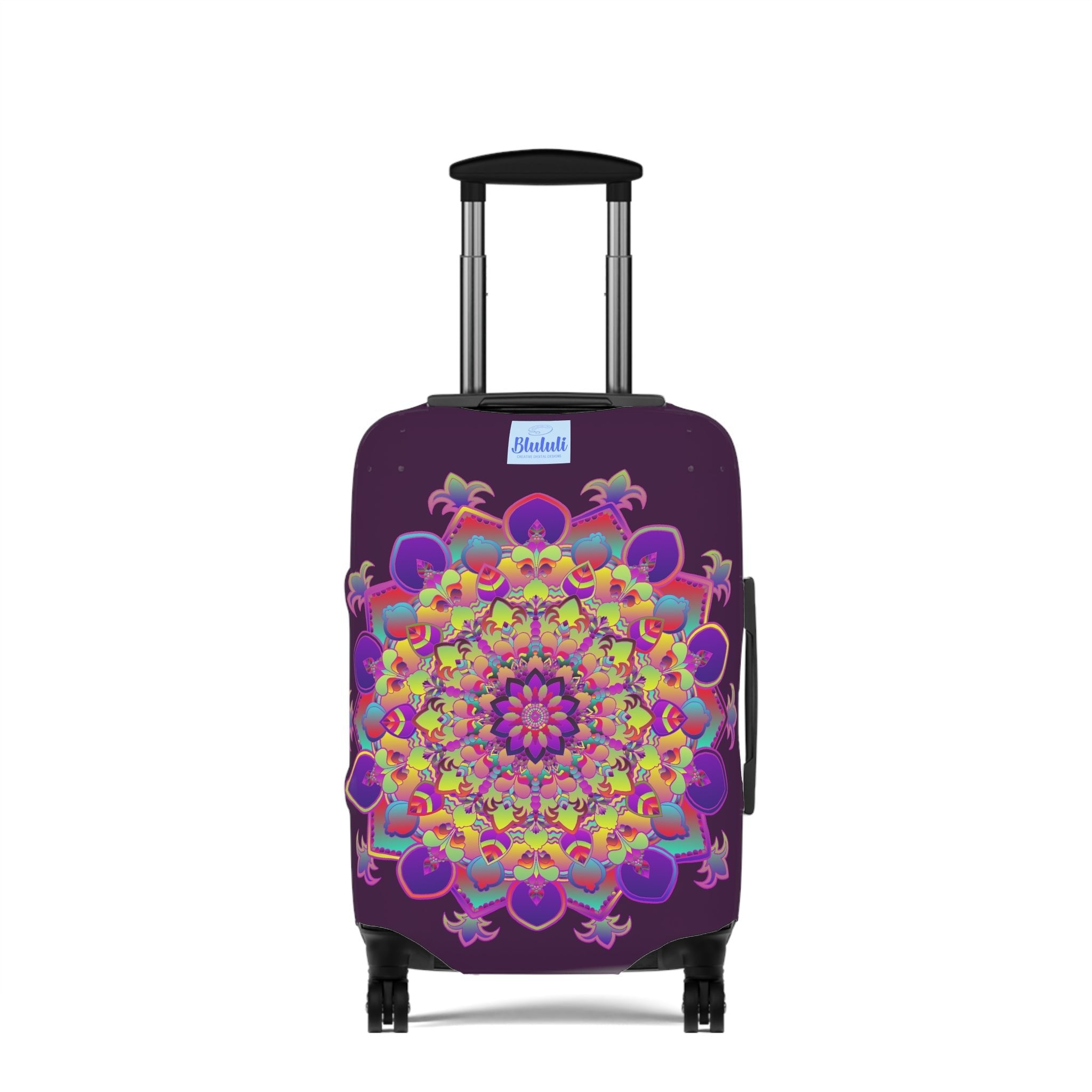 Dark Plum Mandala Luggage Cover Accessories - Blululi