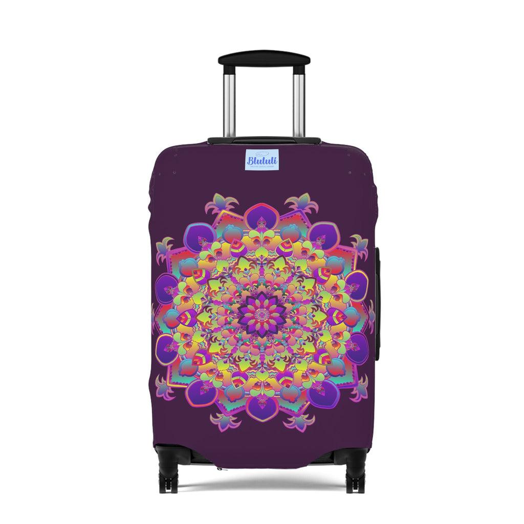 Dark Plum Mandala Luggage Cover Accessories - Blululi