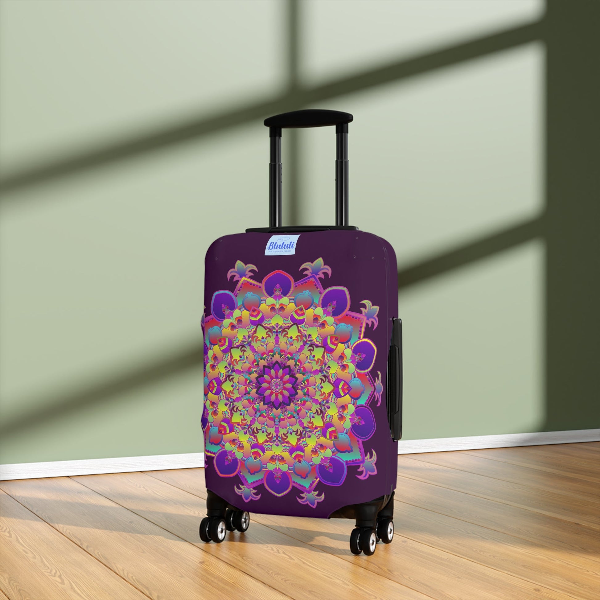 Dark Plum Mandala Luggage Cover Accessories - Blululi