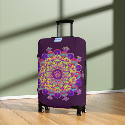 Dark Plum Mandala Luggage Cover Accessories - Blululi