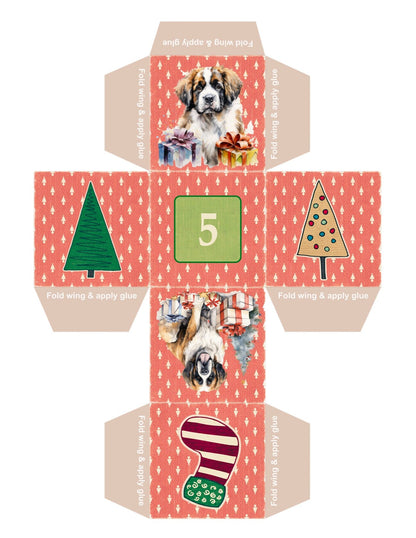 DIY Christmas Advent Calendar Boxes - Doggy Style digital download - Blululi