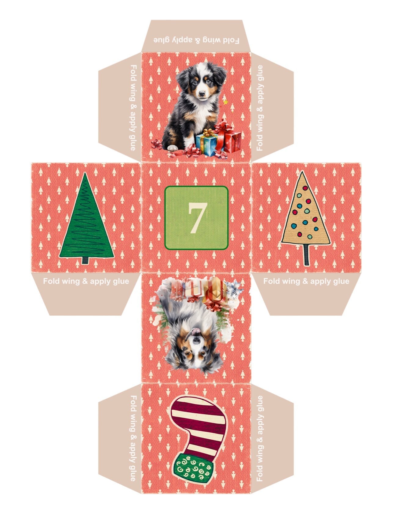 DIY Christmas Advent Calendar Boxes - Doggy Style digital download - Blululi